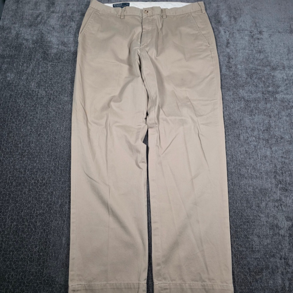 Polo Ralph Lauren Preston Pants Mens 36x32 Khaki Tan Cotton Chino Straight Leg
